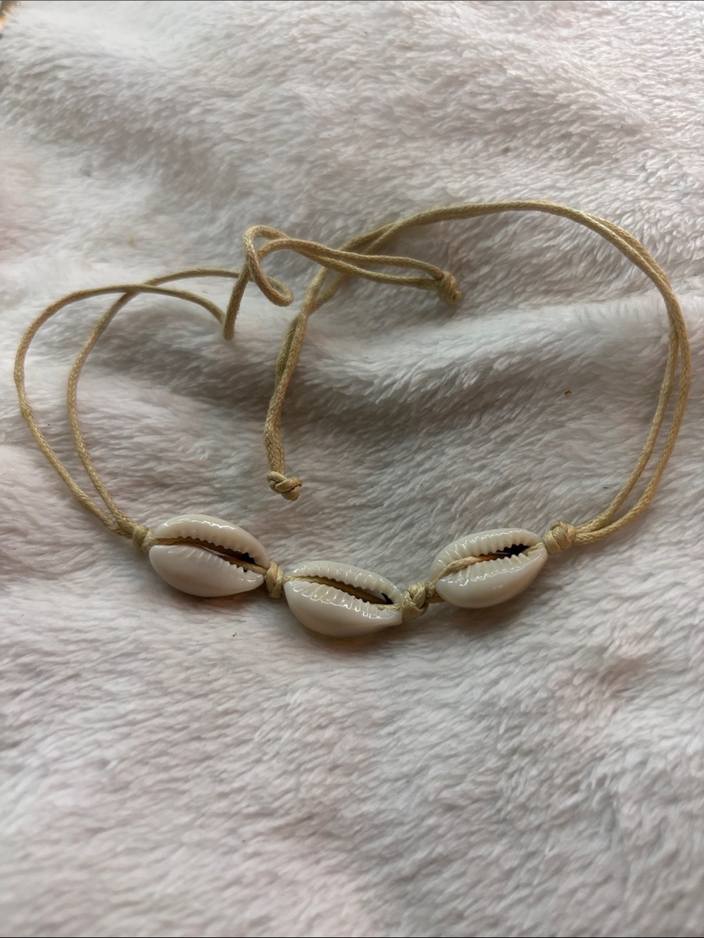 Boho Cowrie Shell Choker anklet - Natural White